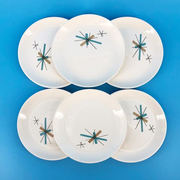 Salem North Star MCM bread plates set of 6 vintage 60s 1960s